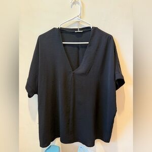 JODIFL Black V-Neck Blouse